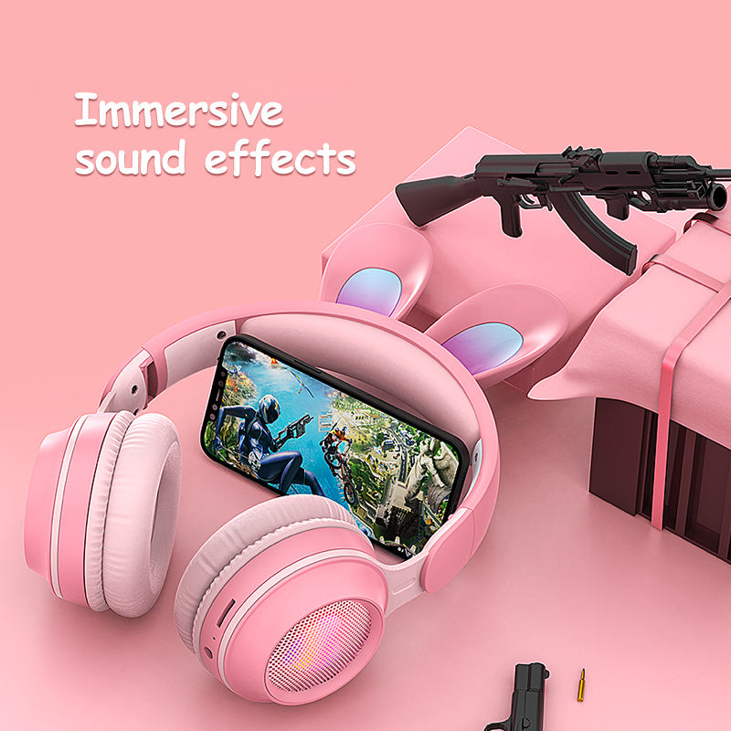 Rabbit Ear Wireless Headphones β Luminous, Extendable & Ultra-Cute! π§