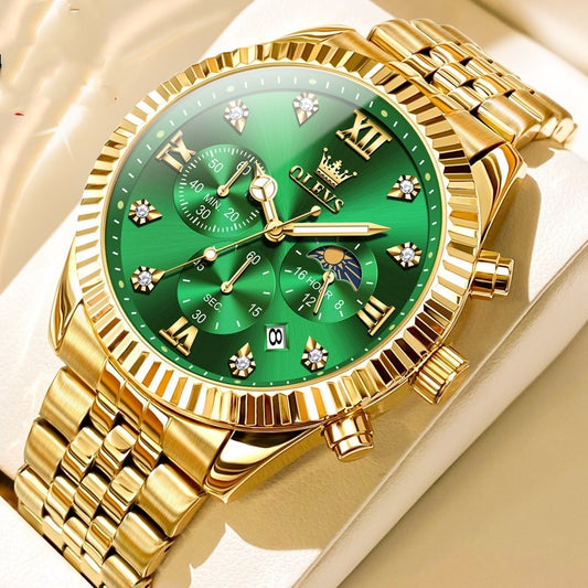 Luxury Men's Gold Quartz Watch