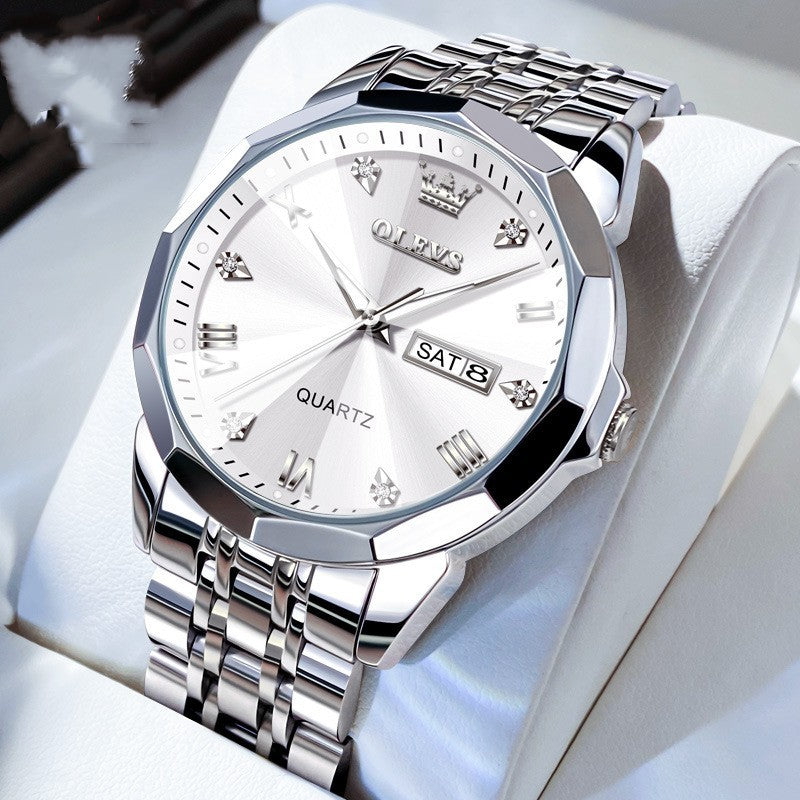 Timeless Roman Double Calendar Quartz Watch